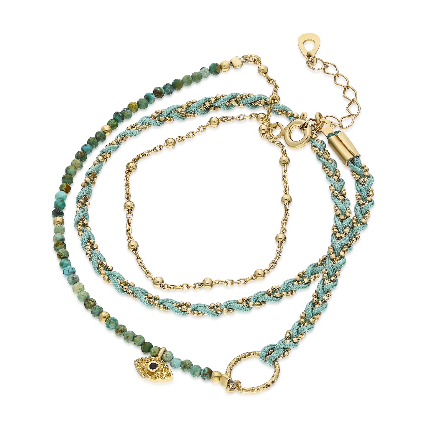 Toscana Triple Strand Mint Bracelet