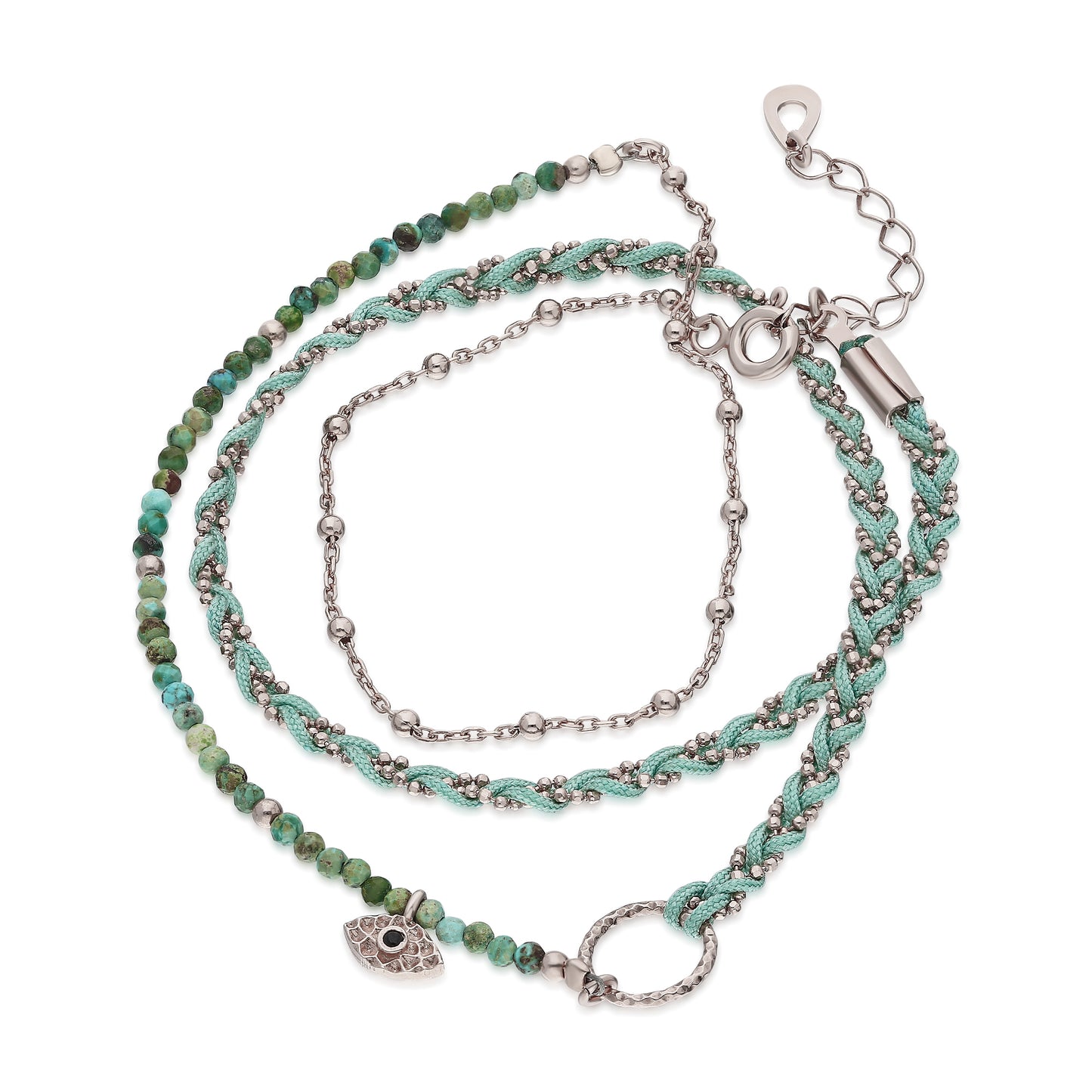 Toscana Triple Strand Mint Bracelet