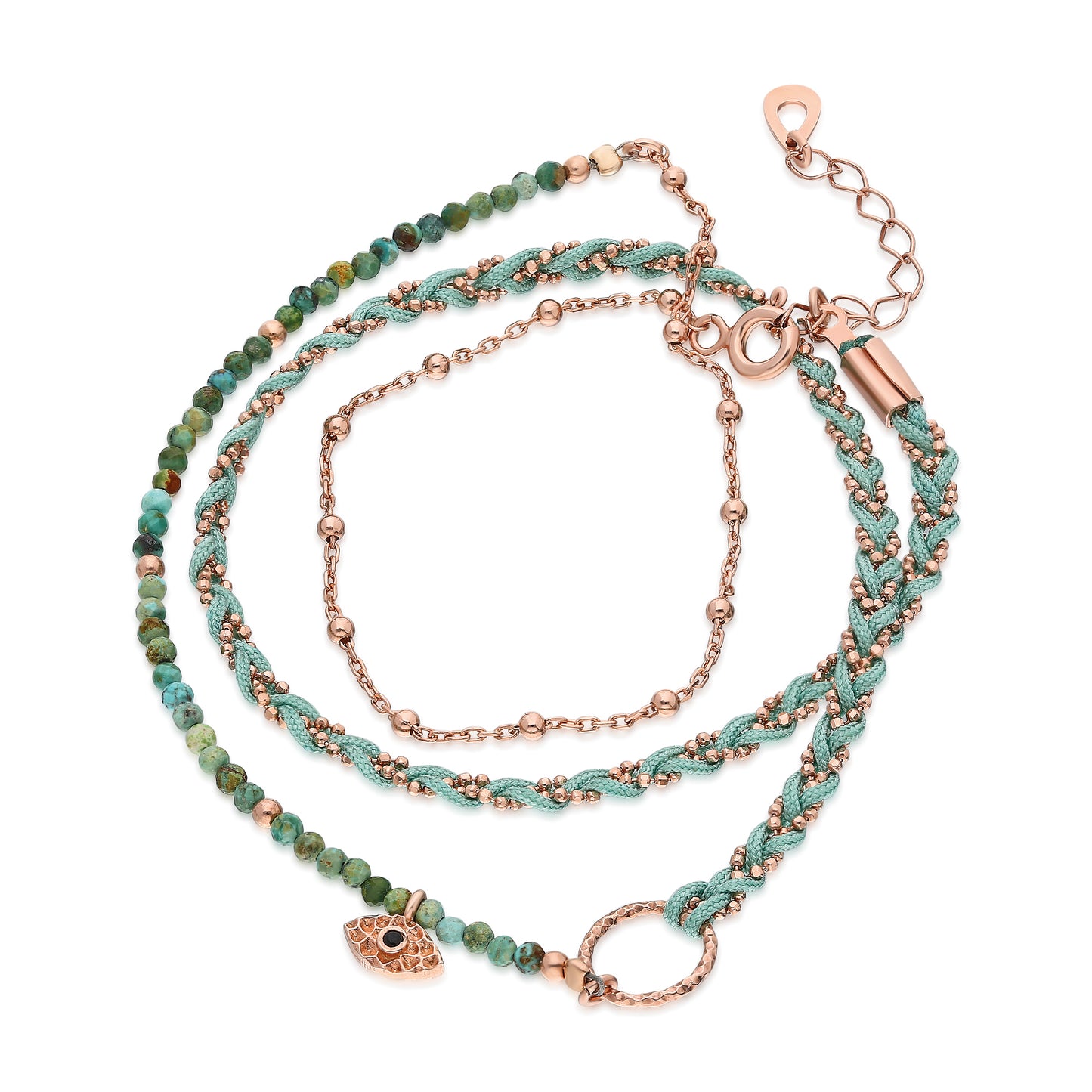 Toscana Triple Strand Mint Bracelet