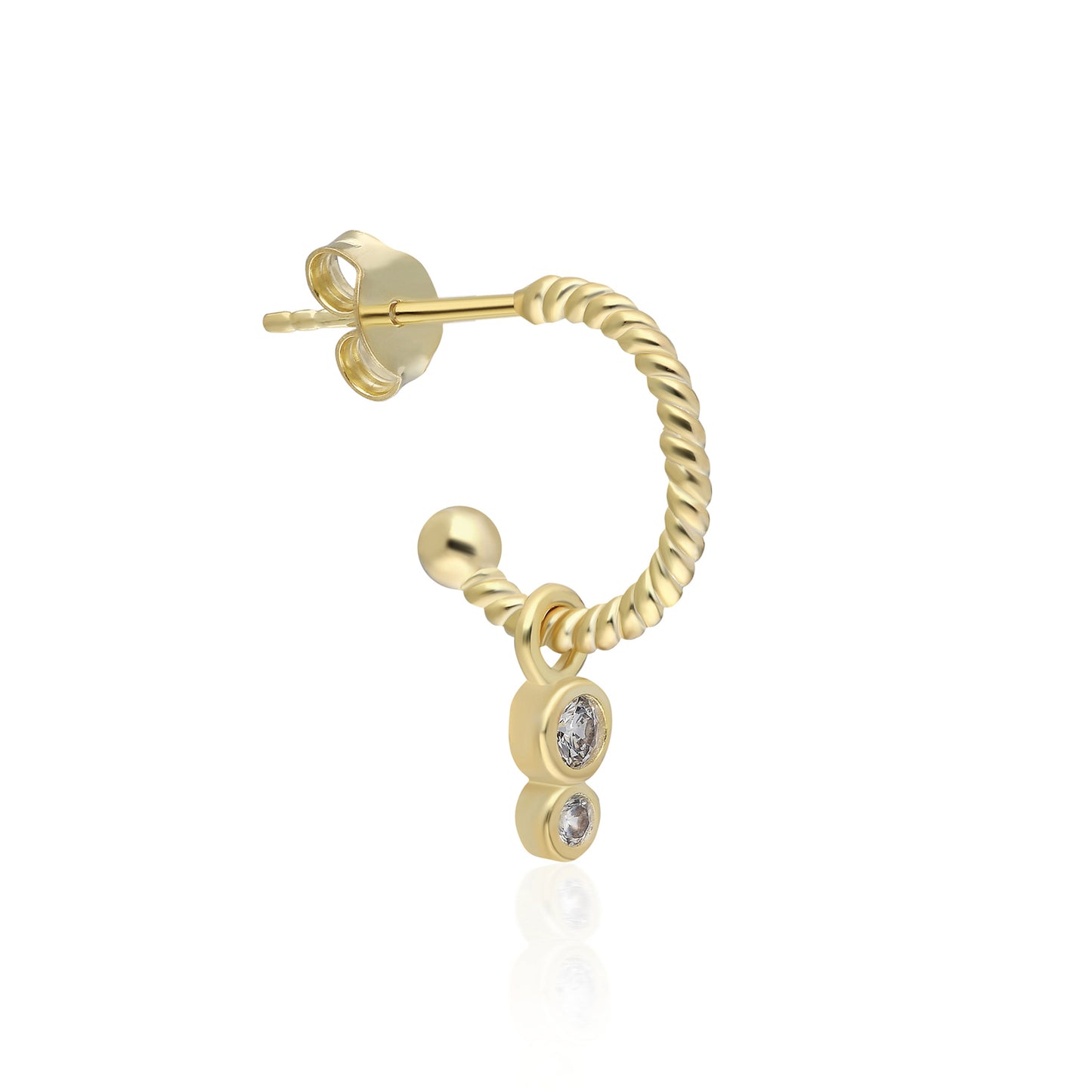 Twist Double Bezel Earring