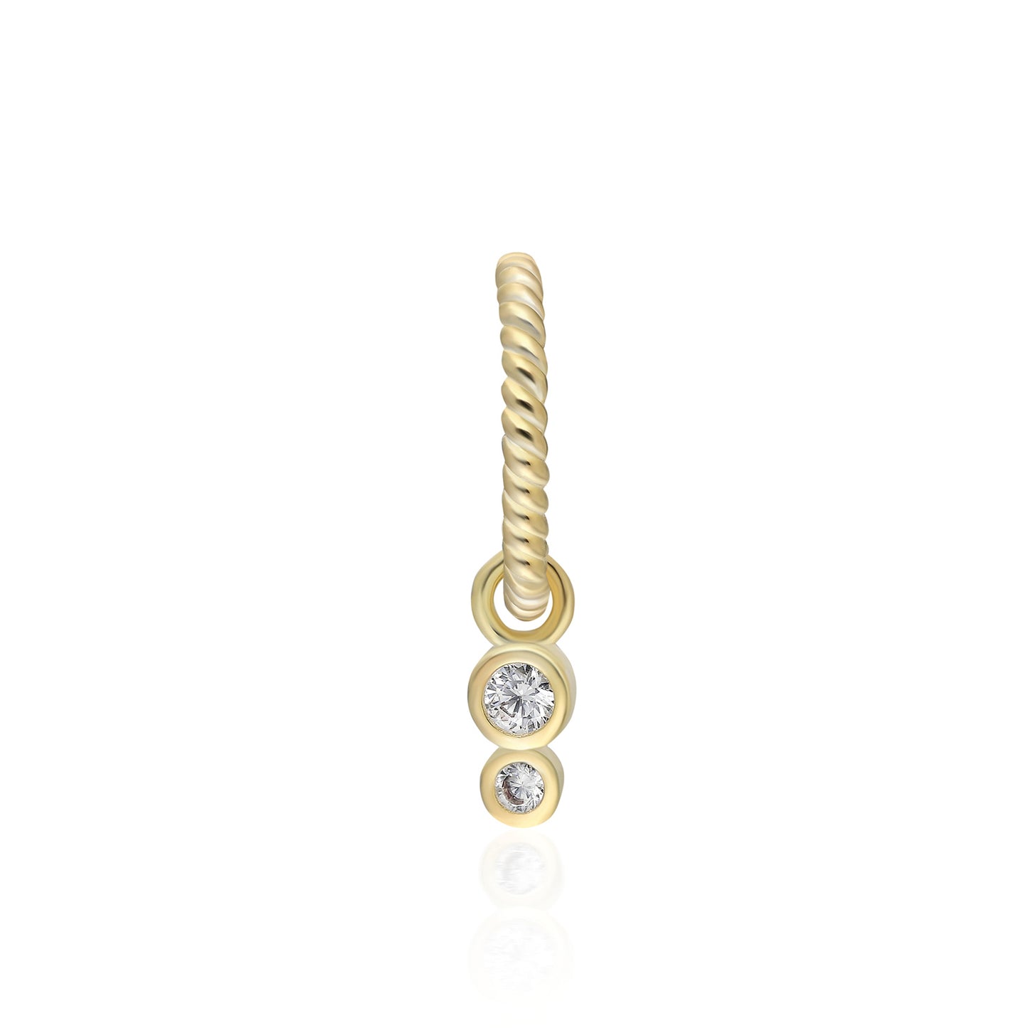Twist Double Bezel Earring