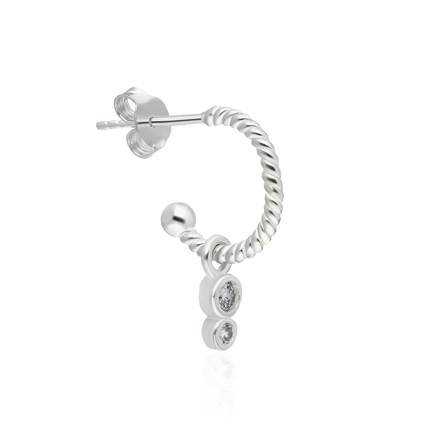 Twist Double Bezel Earring