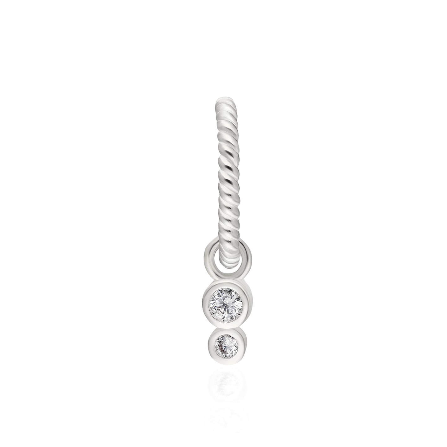 Twist Double Bezel Earring