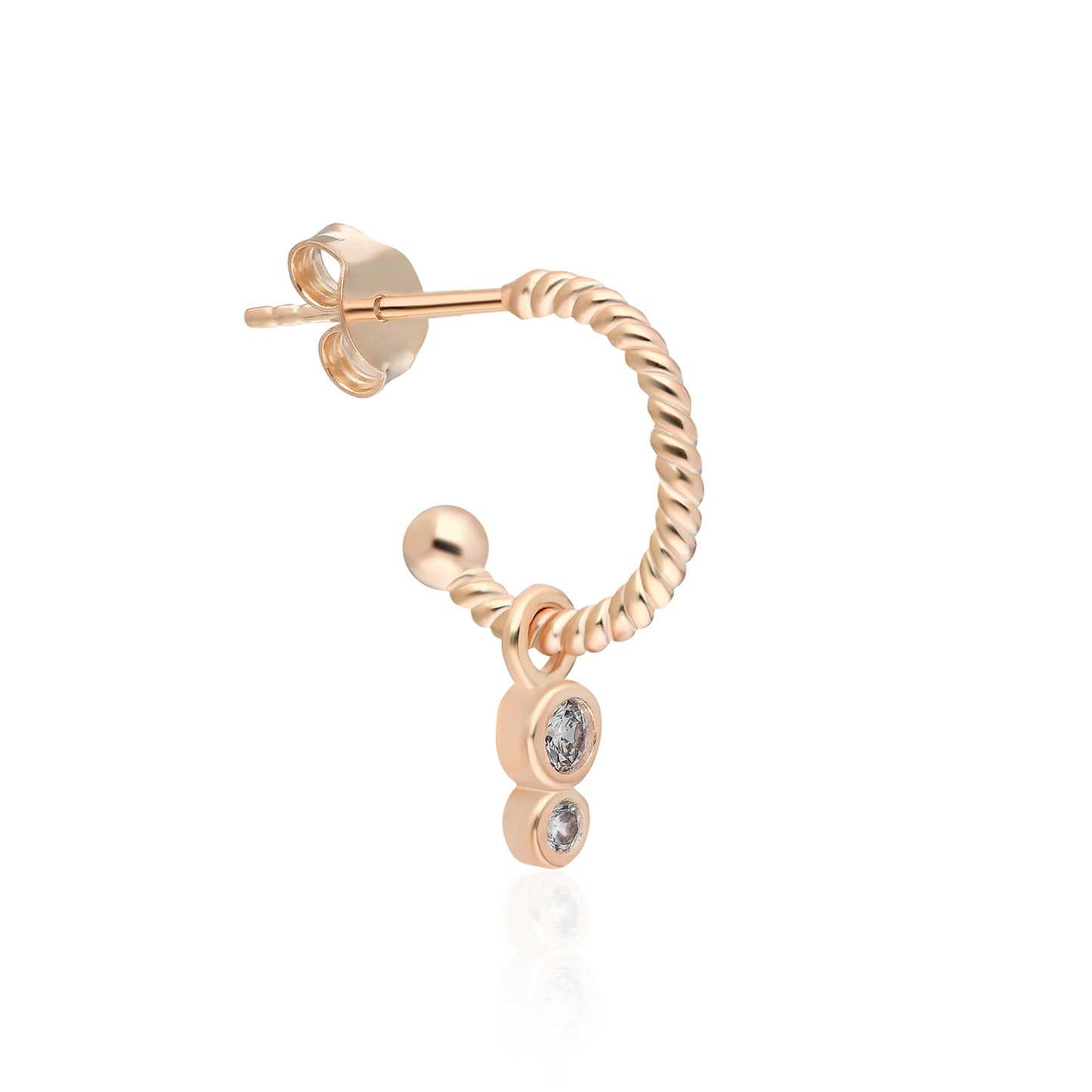 Twist Double Bezel Earring