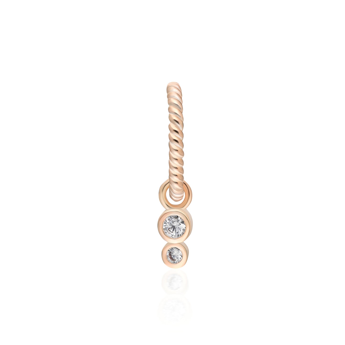 Twist Double Bezel Earring