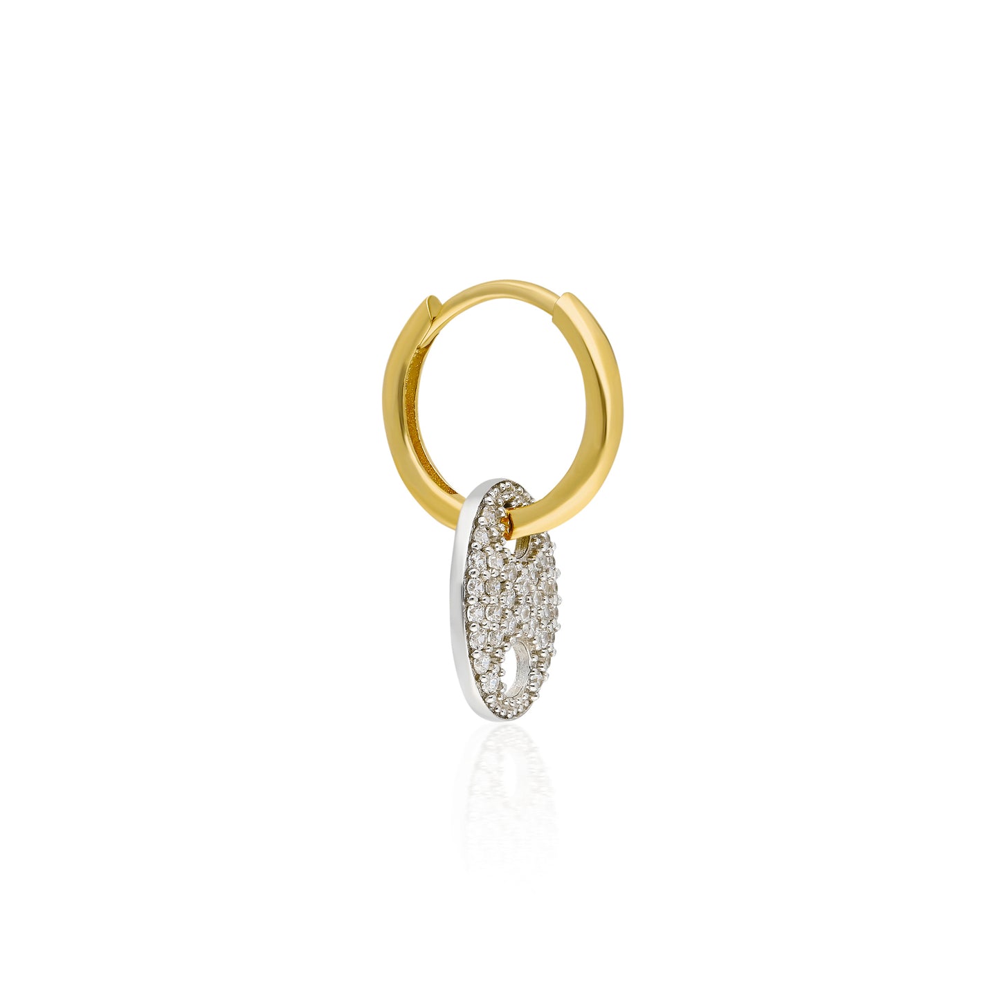 Two Color Anchor Link Earring
