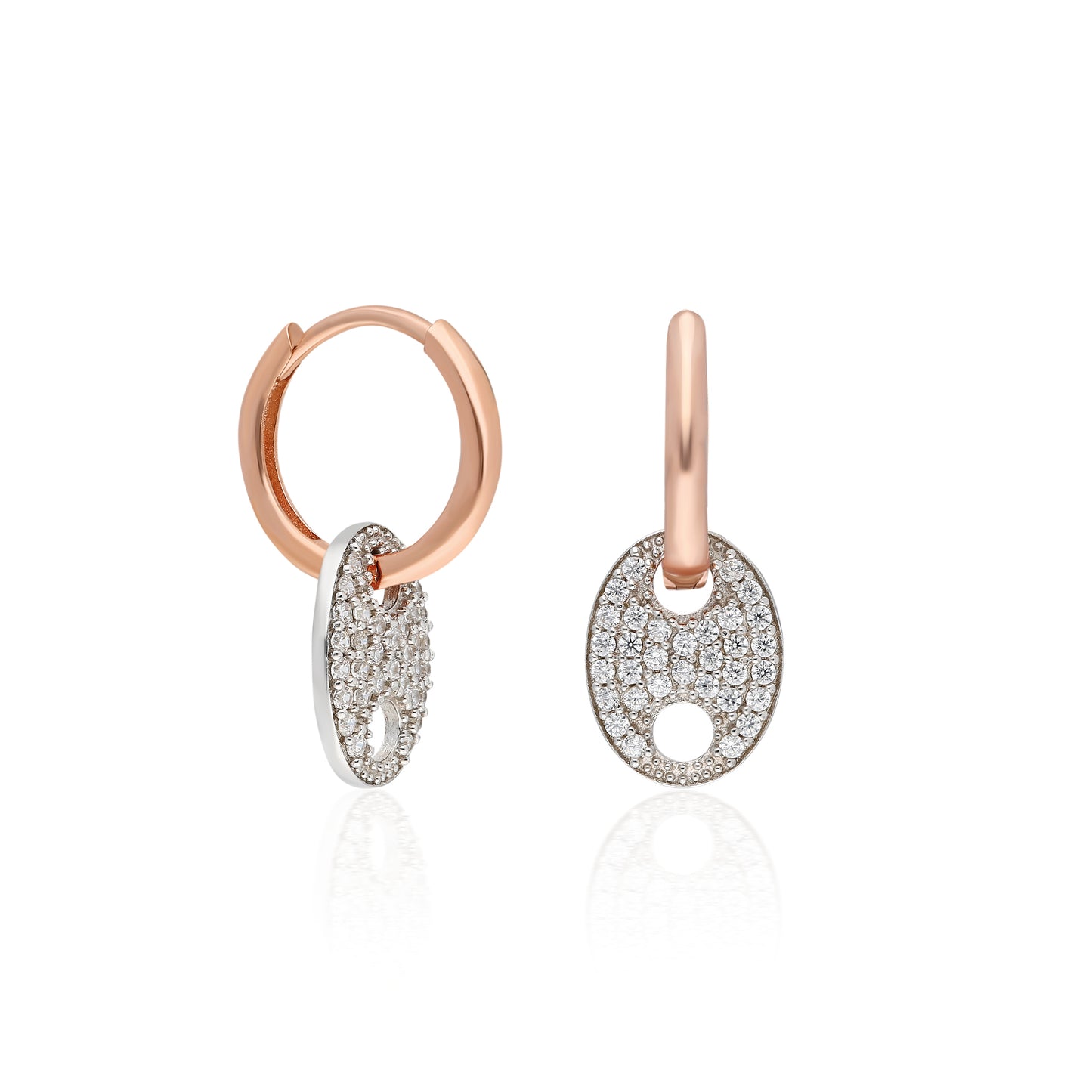 Two Color Anchor Link Earring