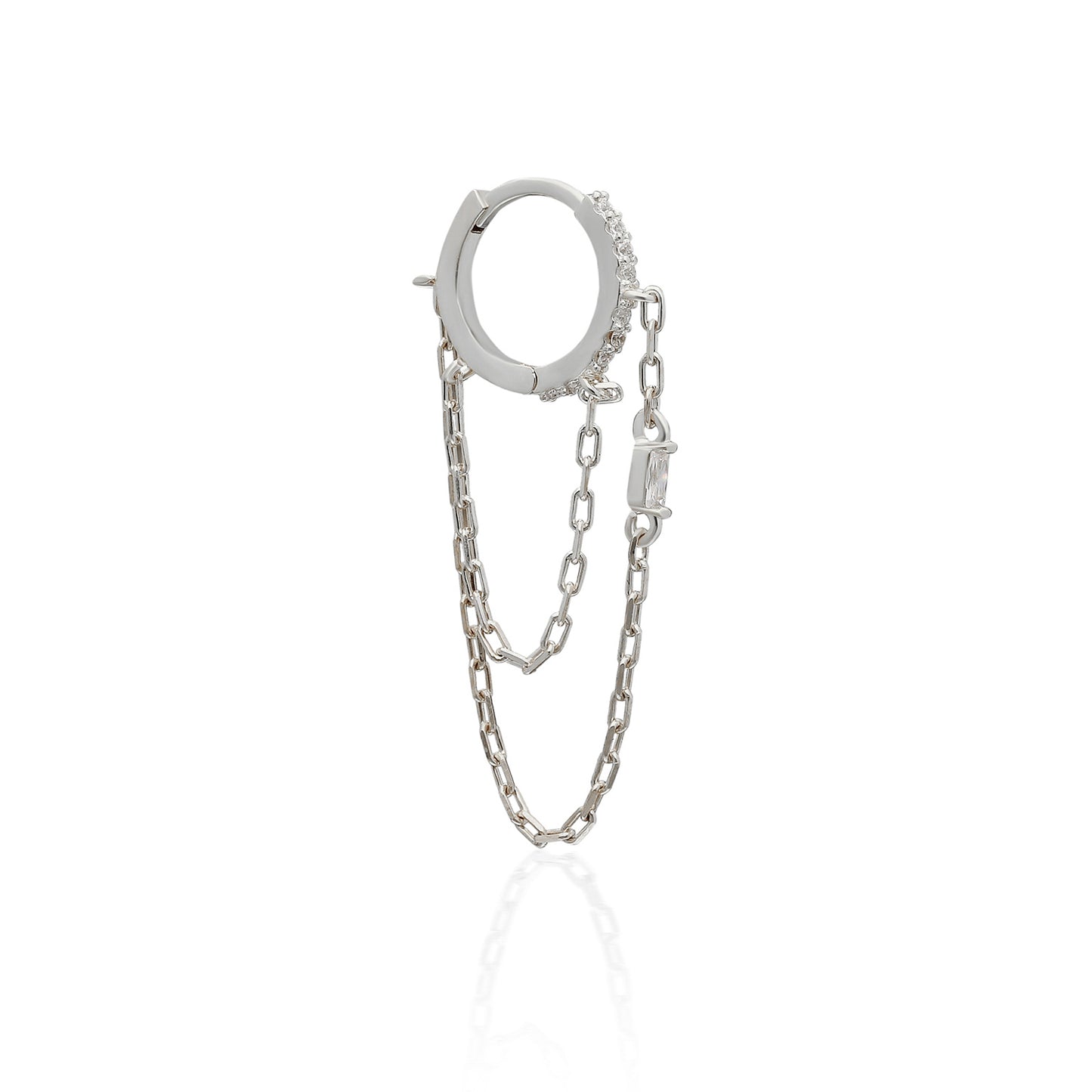 Uno Double Chain Baguette Earring