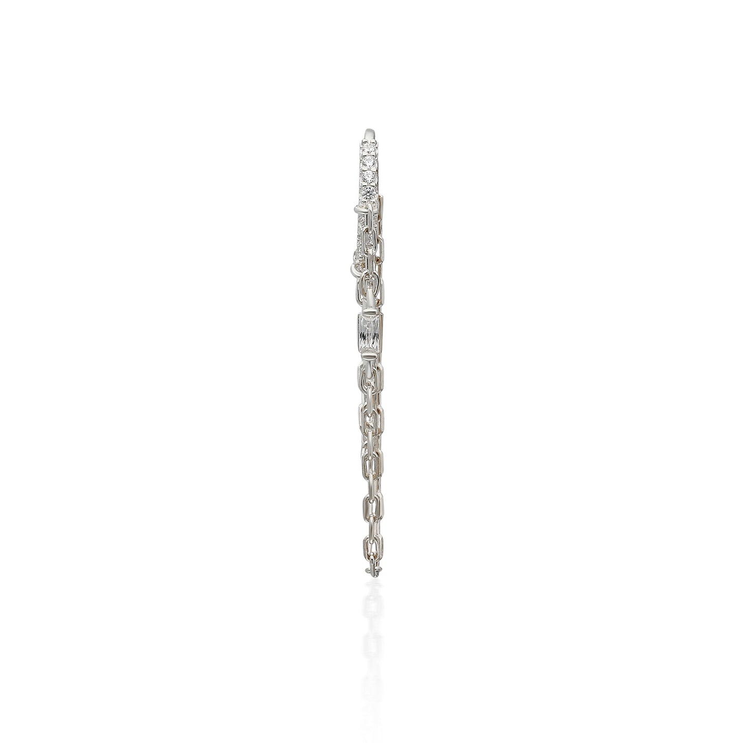 Uno Double Chain Baguette Earring