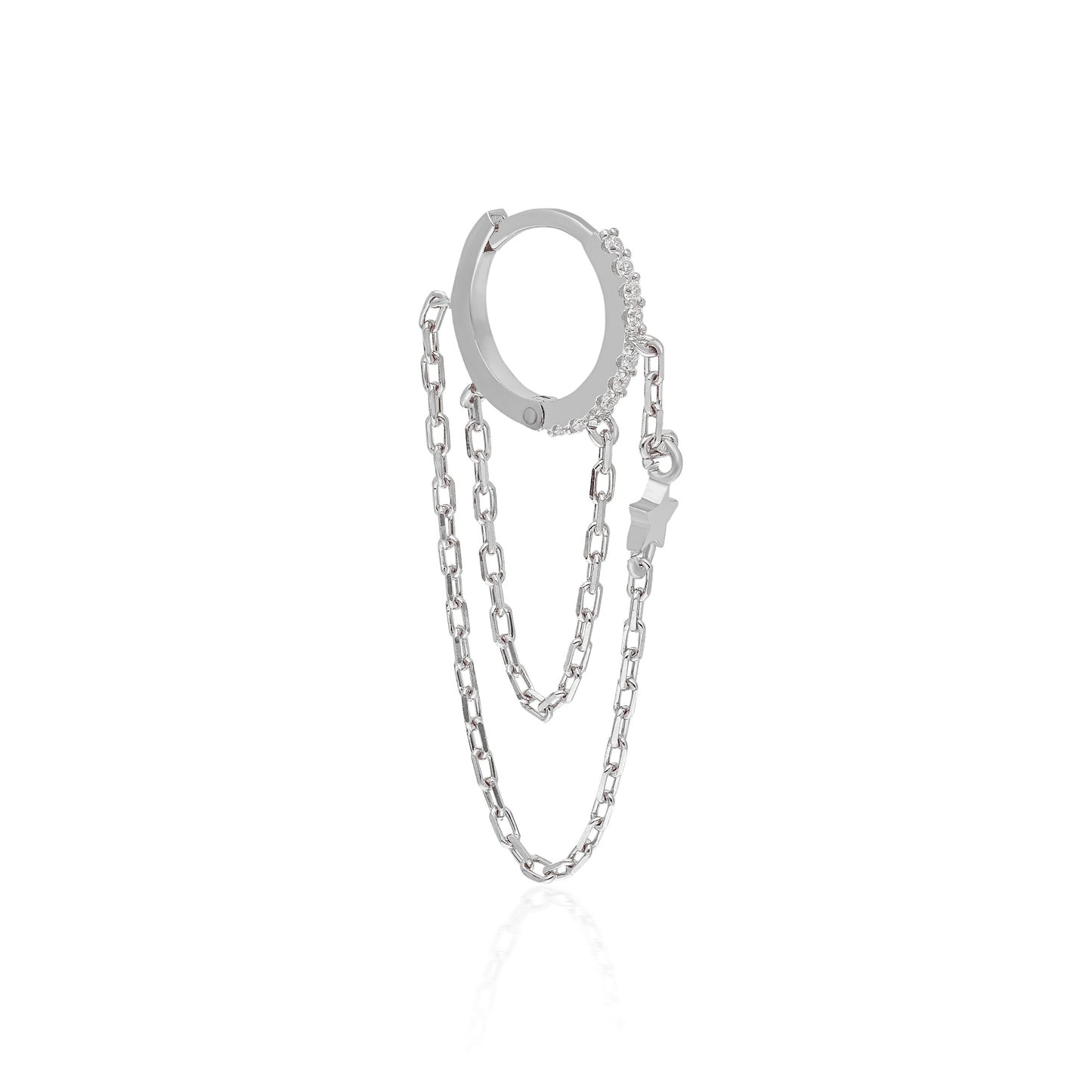 Uno Double Chain Star Earring