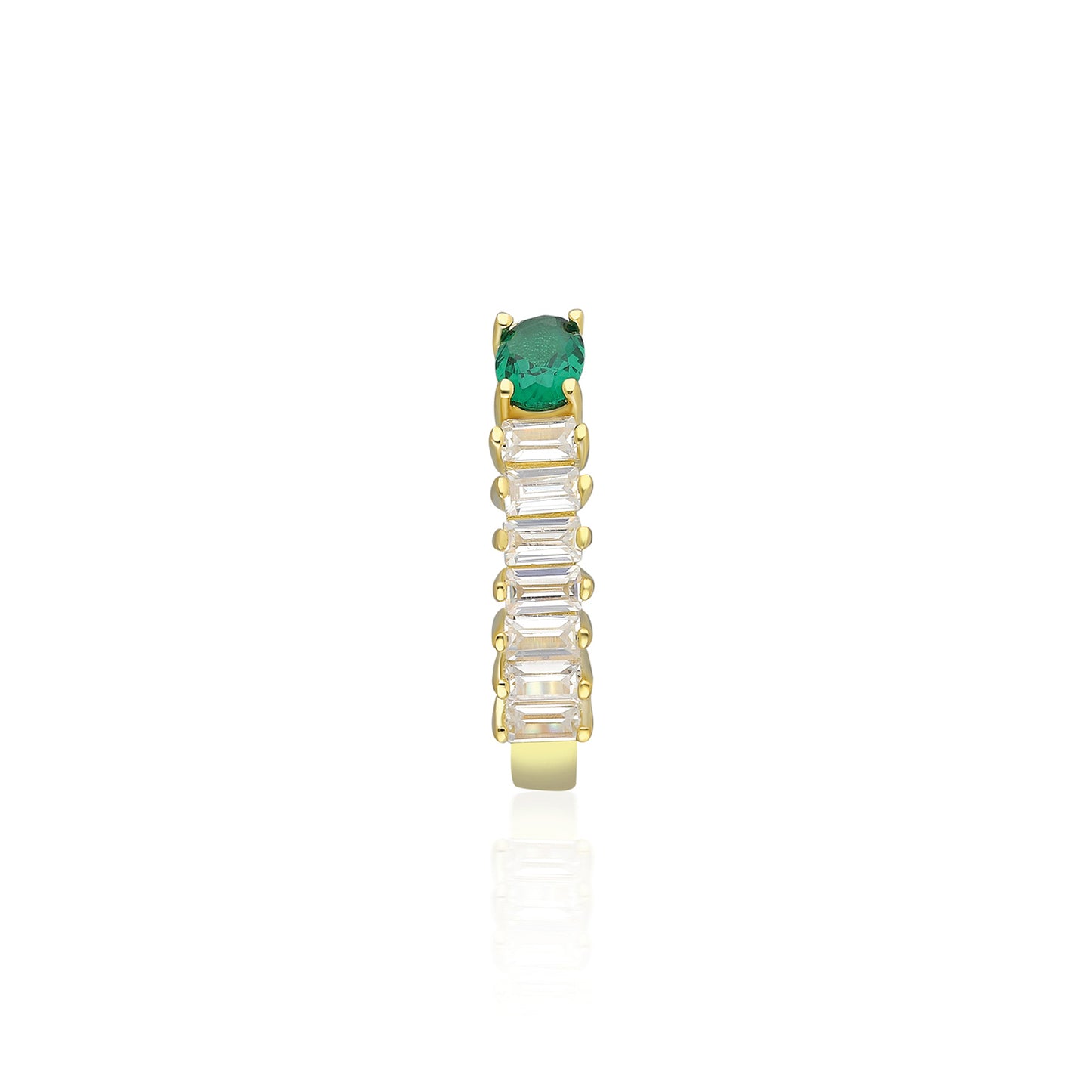 Vio Green Clear Baguette Earring