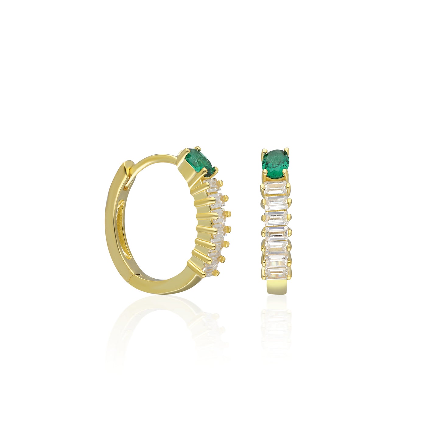 Vio Green Clear Baguette Earring