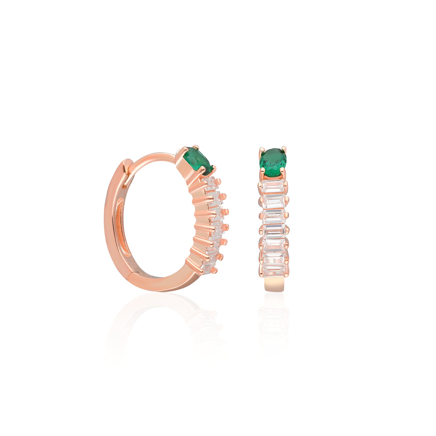 Vio Green Clear Baguette Earring