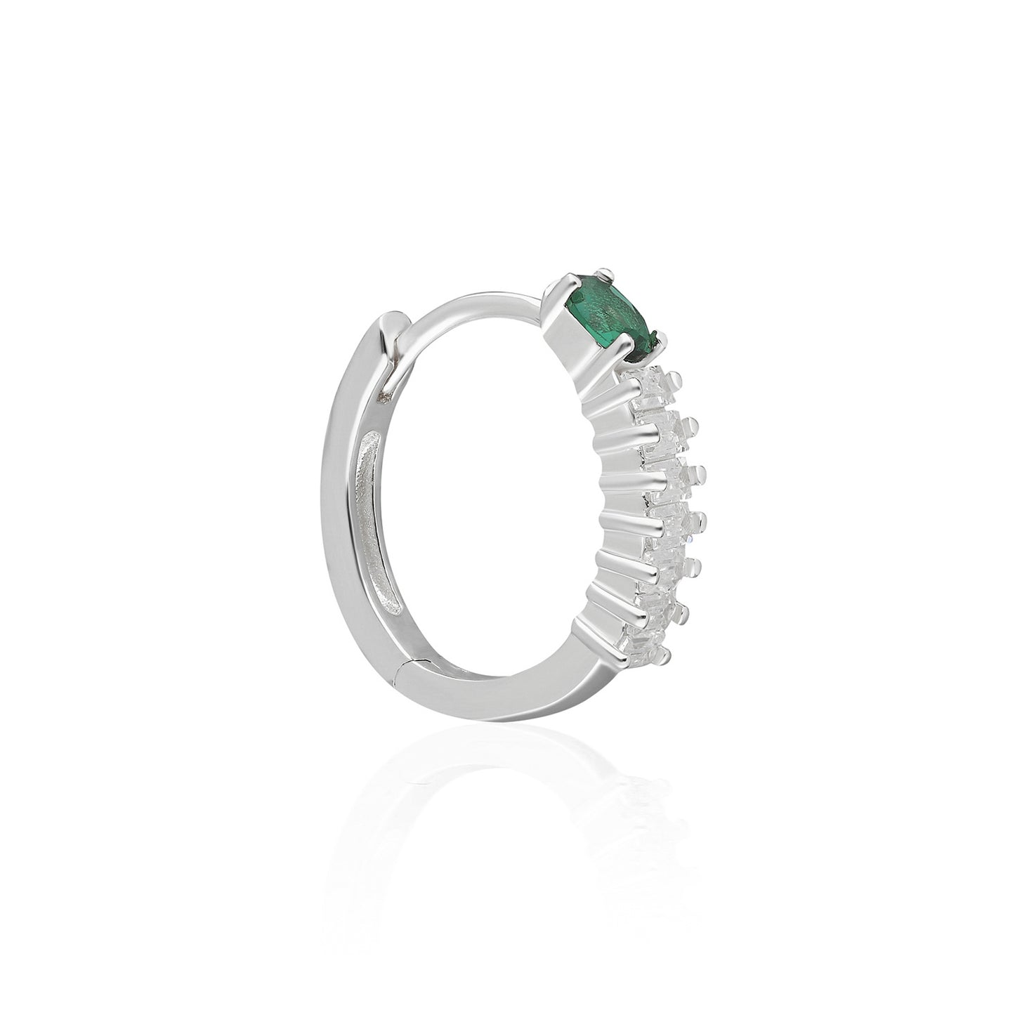 Vio Green Clear Baguette Earring