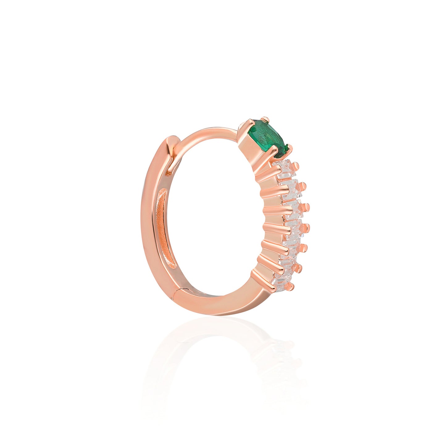 Vio Green Clear Baguette Earring