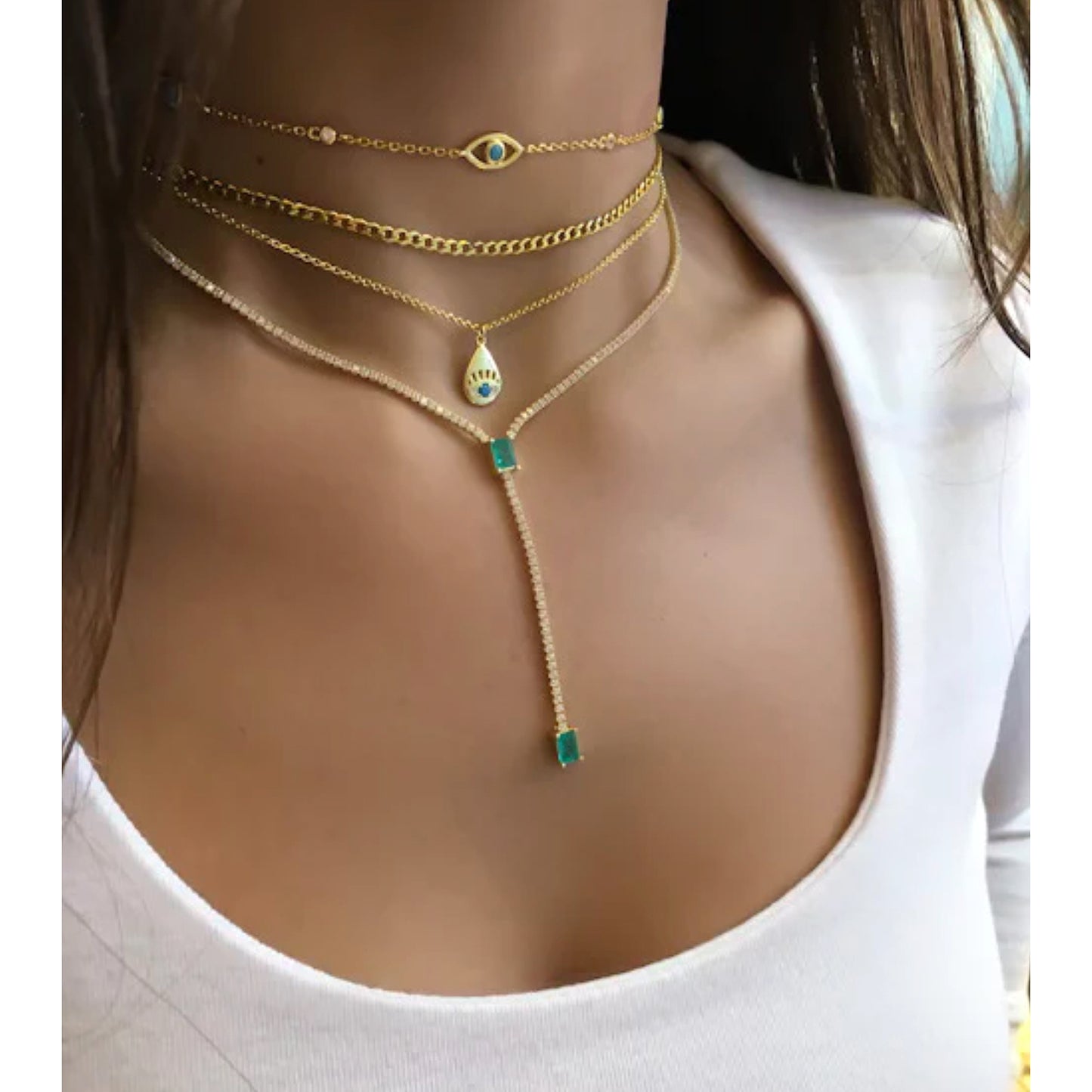 Vio Hamsa Eye Necklace