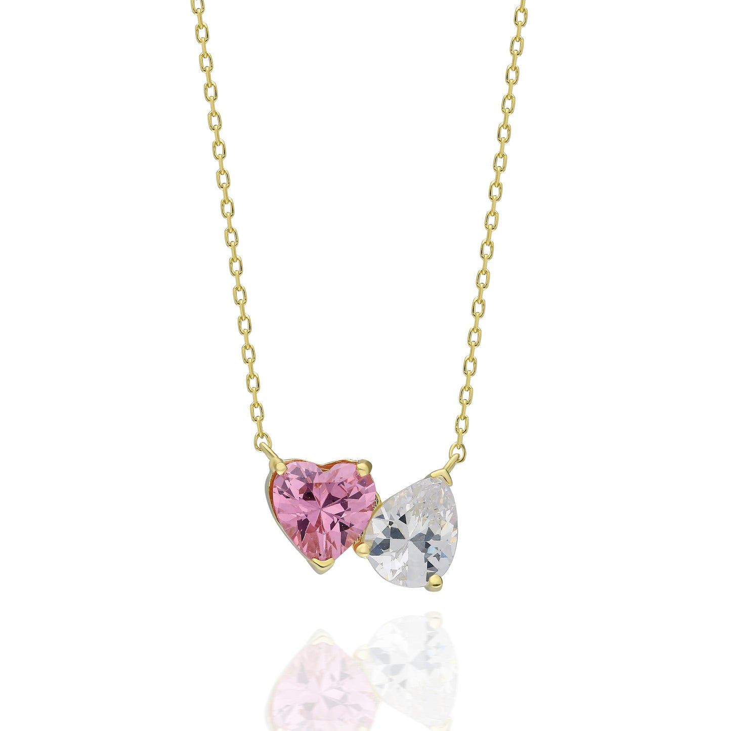 Vita Twin Pink Heart Necklace