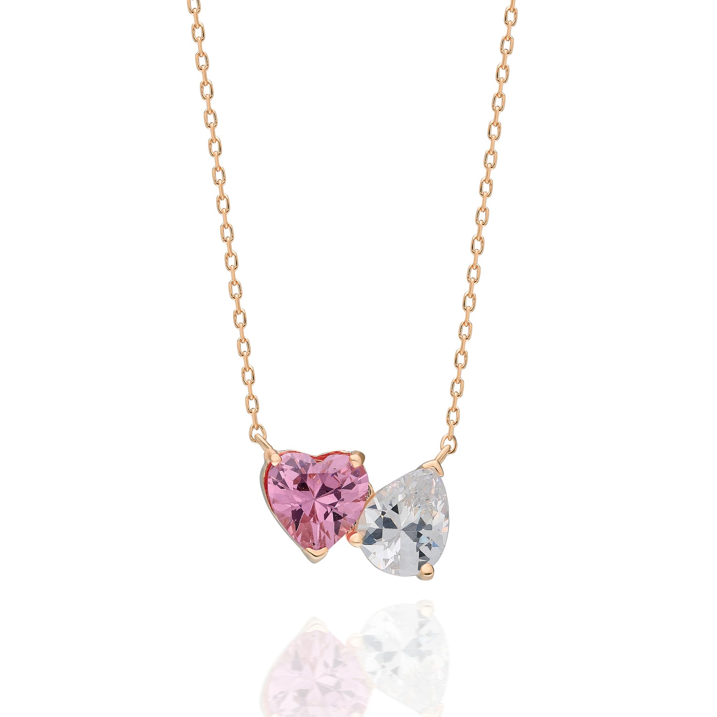 Vita Twin Pink Heart Necklace