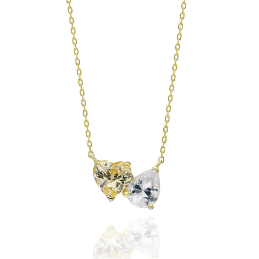 Vita Twin Yellow Heart Necklace