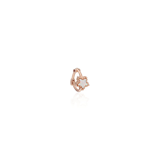 White Opal Star Hoop Piercing