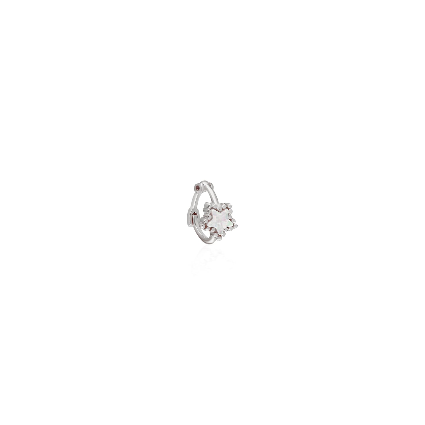 White Opal Star Hoop Piercing