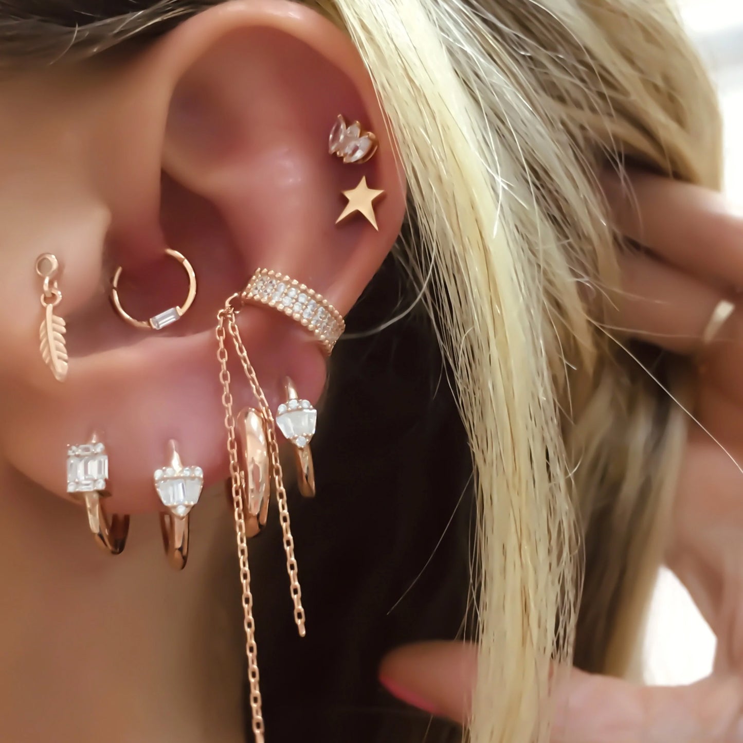 Windsor Chain Drop Ear Cuff