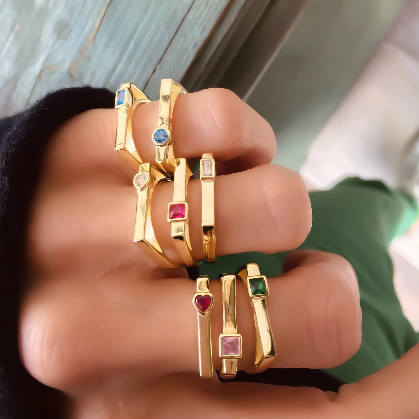 Pink Heart Rectangle Ring