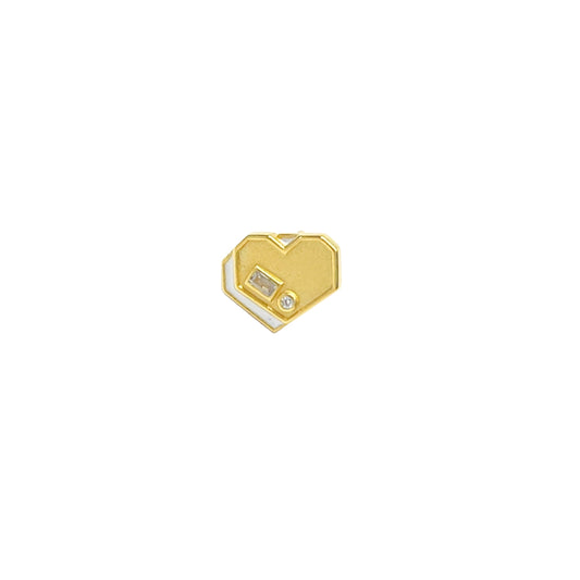 Rosa Pixel Heart Earring