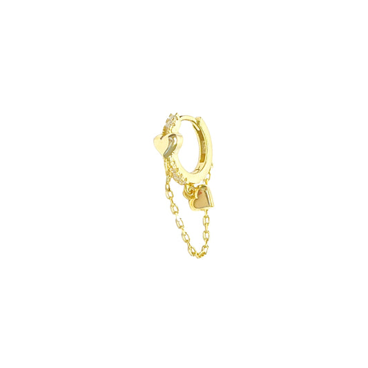 Michel Double Chain Heart Earrings