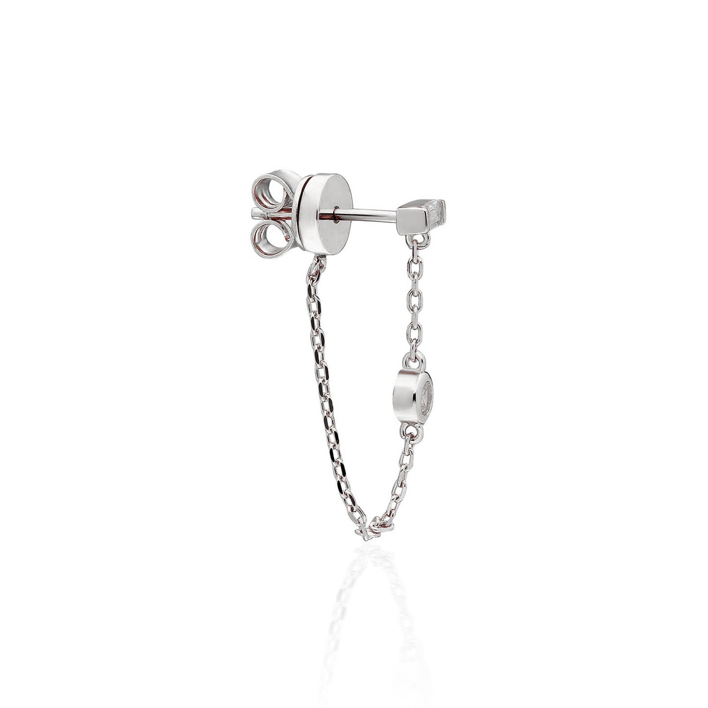 Baguette Bezel Short Chain Earring