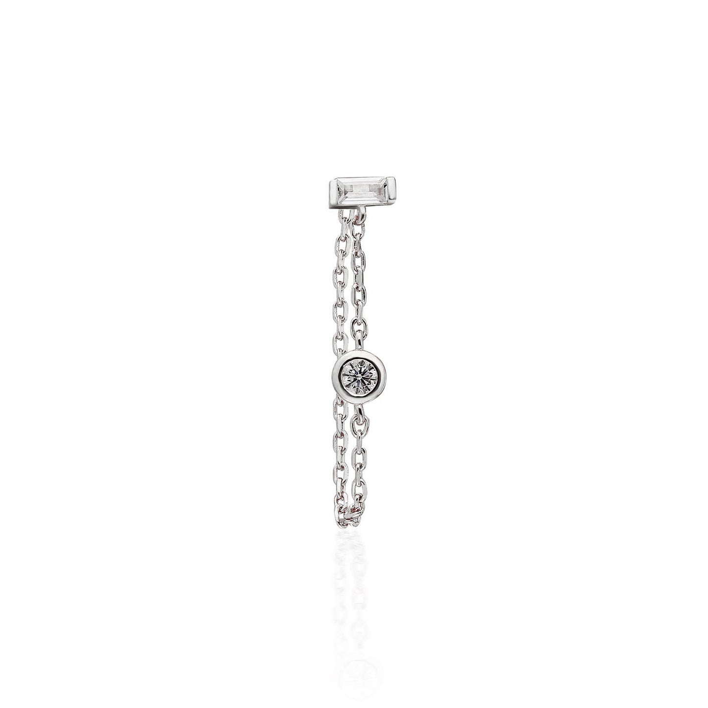 Baguette Bezel Short Chain Earring