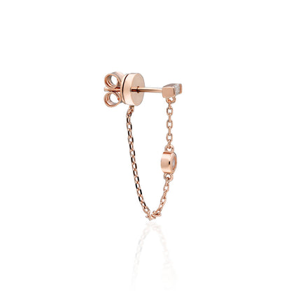 Baguette Bezel Short Chain Earring