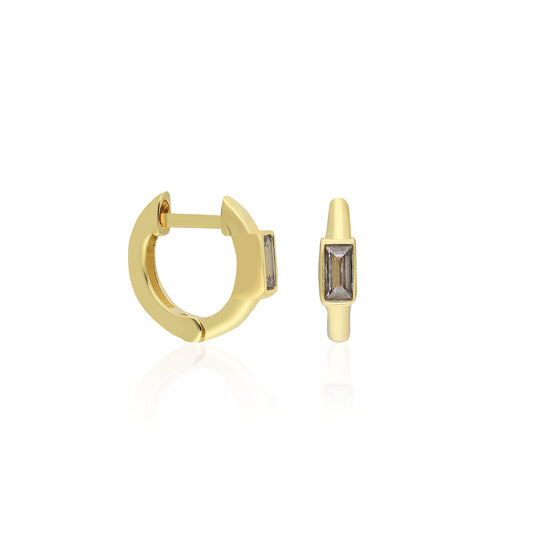 Clear Baguette Mini Huggie Earring