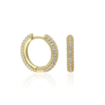 Clear Stone Thick Hoop Earring