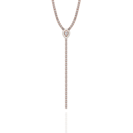Debby Teardrop Lariat Tennis Necklace