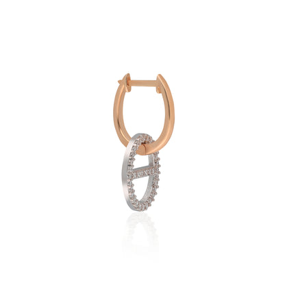 Double Color Anchor Link Earring