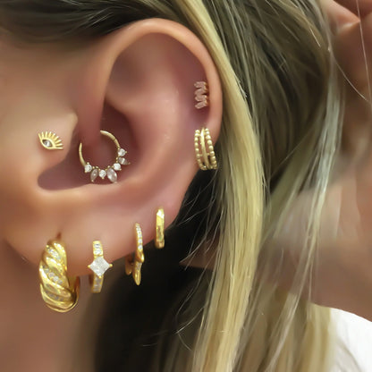 Four Baguettes Gold Piercing