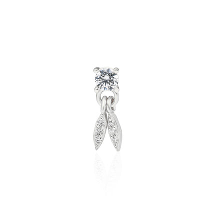 Jes Leaf Solitaire Earring