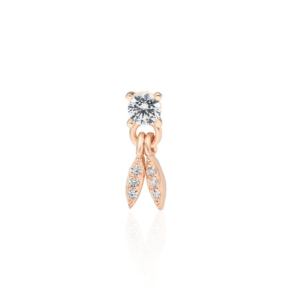 Jes Leaf Solitaire Earring