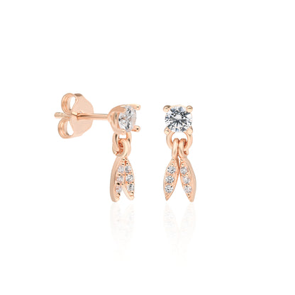 Jes Leaf Solitaire Earring