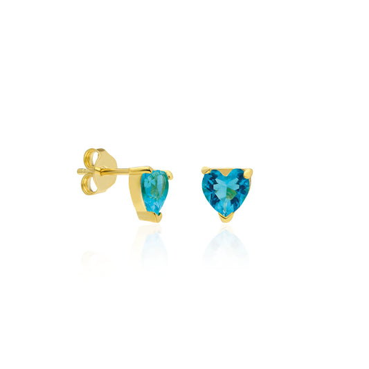 Kelly Aqua Heart Stud Earring