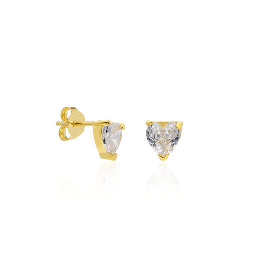 Kelly Clear Heart Stud Earring