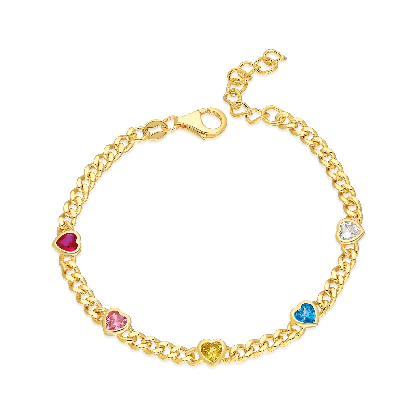 Linda Rainbow Heart Bracelet