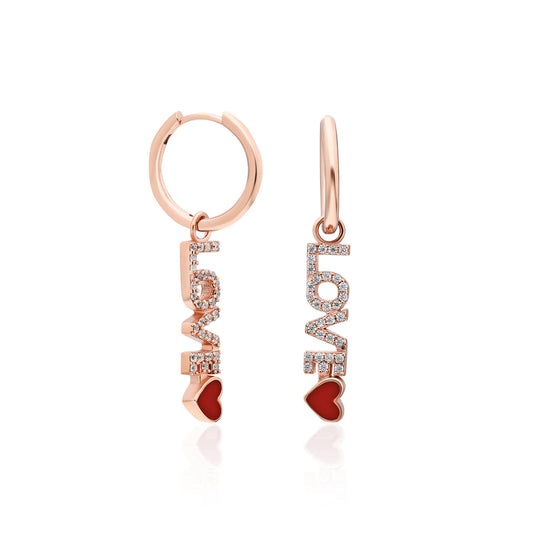 Love Red Heart Earring