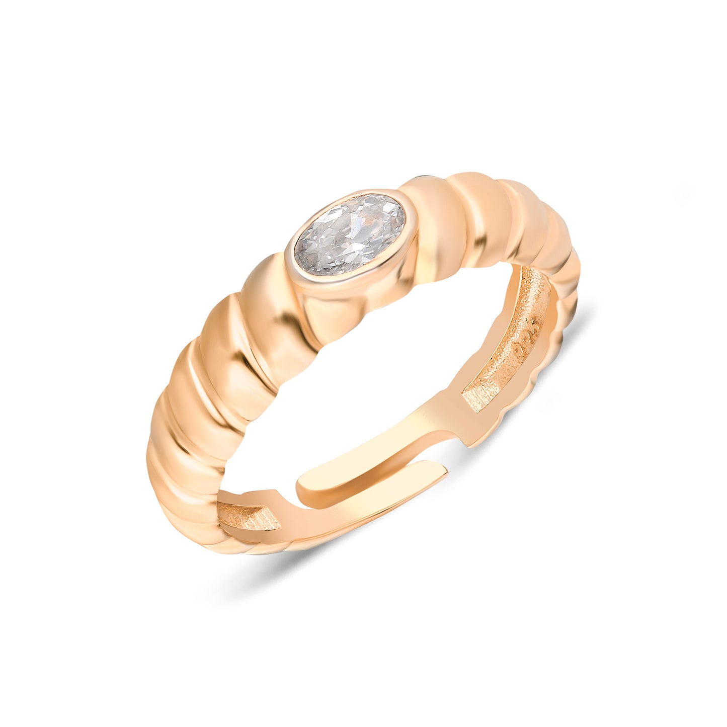 Lulu Twist Clear Stone Ring