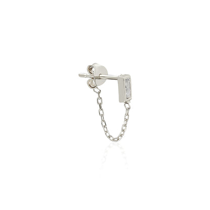 Novel Baguette Short Chain Earring