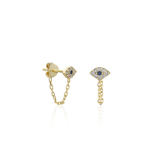 Novel Eye Short Chain Earring