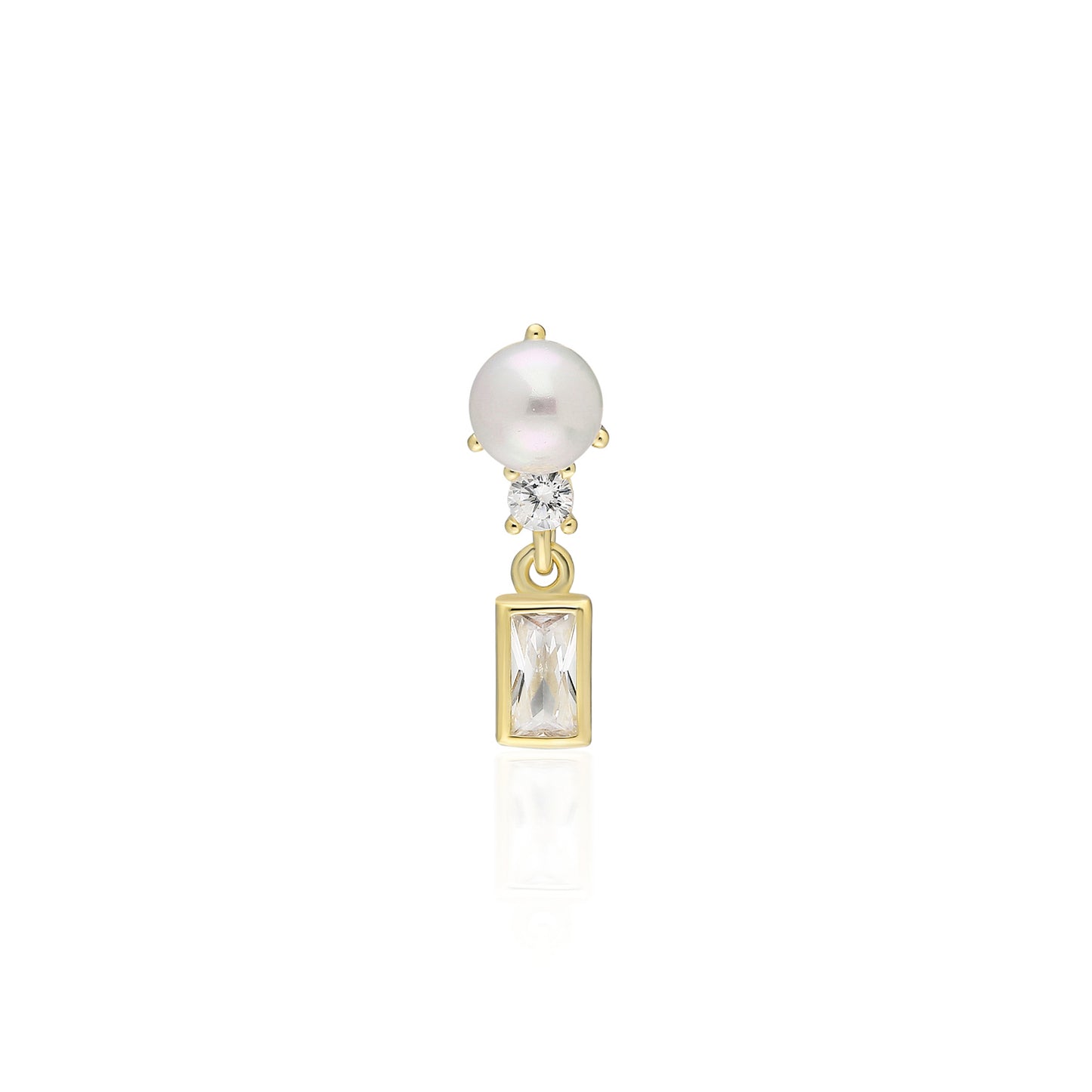 Pearl Baguette Earring