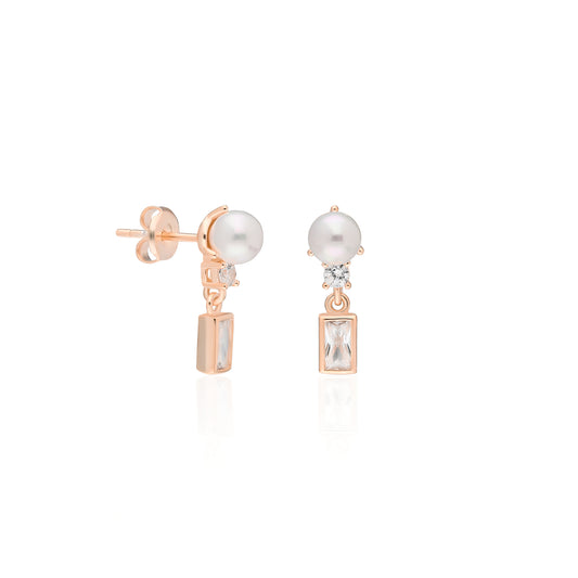 Pearl Baguette Earring