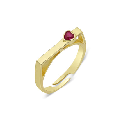 Pink Heart Rectangle Ring